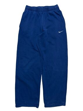 Mens Y2K Nike Micro Swoosh Blue Essential Baggy Adjustable Sweatpants Size L